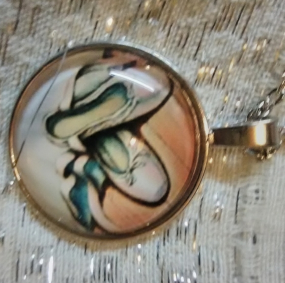 Ballerina Slippers Cabochon Necklace